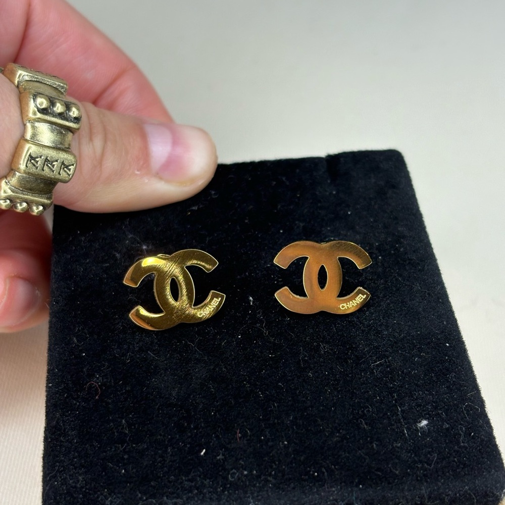 CC Earrings stainless steel 18k gold plated - Picture 5 of 5